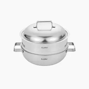 [롯데백화점]에지리 제노 무연마제 스테인리스 파티웍 28cm + 스티머