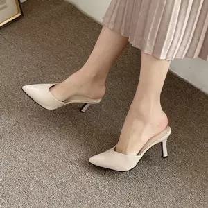 여성 스틸레토 힐 블로퍼 뮬 구두 슬리퍼 스타일신발 여자 가죽 쪼리 통굽 운동화 로퍼 여름 뮬힐 스니커즈