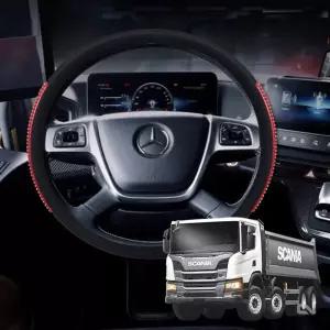 스카니아 P450덤프 4D 입체 실리콘 핸들커버화물차 메가트럭 5톤 버스 자동 카바 그립 논슬립 가죽 대형 전