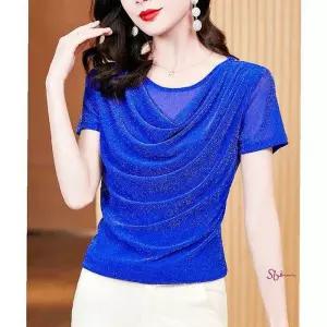 로미홀리 줌바 요가 라인 반팔 라틴 상의 댄스복 펄 빤짝 펄라틴 스포츠댄스yza849