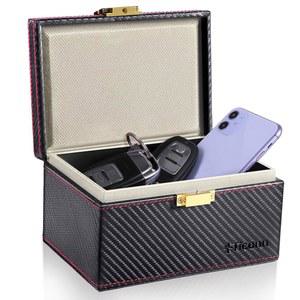 TICONN 패러데이 박스, 자동차 키 포브 프로텍터, 키리스 포브용 탄소 섬유 케이지 신호 차단기, RFID 차단 파우치 케이지(블랙)