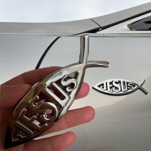 호환 자동차 트렁크, 및 후면 범퍼, 3D 금속 스티커, 기독교 배지에 적용 가능한 금속 물고기 스티커