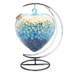 하트 종이학 유리병 소원 투명 생일 오브제 소품 거치대 사랑 스탠드 학병  장식 야광