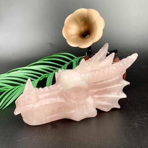 천연 장미 석영 드래곤 헤드 에너지 미네랄, 영적 크리스탈 치유 에너지, 홈 컬렉션 장식, 축제 선물, 1PC