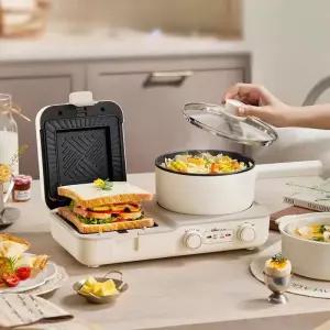 4 in 조식 스테이션 간편식 기계 레트로 가정용 메이커 전기 미니 토스터 빵 와플