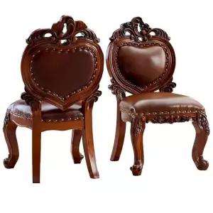 엔틱 화장대의자 직각의자 빈티지 적갈색 원형 메이크업 스툴 원목