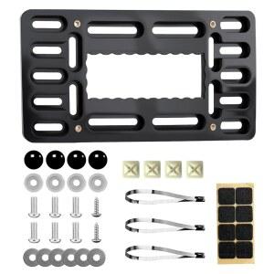 HQRNYP 번호판 브래킷 홀더, 전면 브래킷, 노드릴 장착 키트, 스테인리스 스틸 나사 캡이 있는 자동차 프레임 마운트 어댑터, 케이블 타이, 유니버설