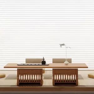 다도 테이블 원목 좌식 다다미 일본식 낮은 좌탁 대형 티 다과 식탁