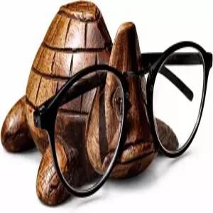 책상/책상용 INDYA 안경 홀더 스탠드/나무 홀더/사무실 홈 데코용 핸드메이드 스탠드 거북이 보관하기