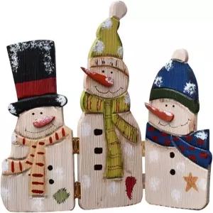 린페비시 나무 눈사람 장식 크리스마스 테이블 중앙 접이식 벽난로 스크린 스탠딩 가정용 실내 맨틀 선반