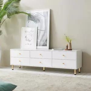 고급스러운 모던 화이트 6칸 서랍 거실수납장 160cm 내추럴감성 홈스타일링 홈퍼니싱