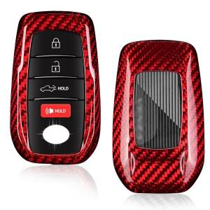 도요타 호환 키 포브 커버 탄소 섬유 쉘 벤자 RAV4 랜드 크루저 포츄어 미라이 콜로라 스마트 호환 케이스