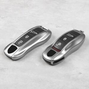 포르쉐 호환 파나메라 마칸 카이엔 718 911 카이맨 박스터 타이칸용 자동차 키 케이스 GT 실버 리모컨 보호