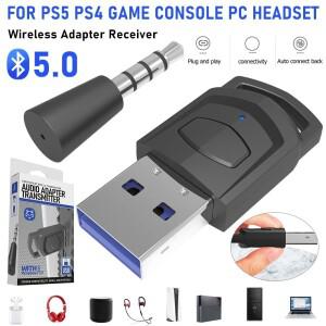 [호환품]무선 게임 오디오 헤드폰 어댑터 리시버 PS5 PS4 콘솔 PC 헤드셋 USB 동글 블루투스 5.0 송신기
