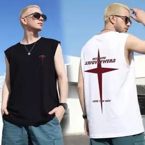 [하프클럽/]남성 영문 레터링 나시 크로스 티셔츠 SD-TS-SURD553