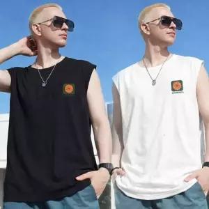 [하프클럽/]남성 영문 레터링 나시 오렌지 티셔츠 SD-TS-SURD552