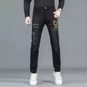 남자 팬츠 블랙 봄가을 청바지 슬림핏 스트레이트 스키니핏 자수 KS3