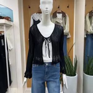 [하프클럽/클리지]클리지 DP01 시스루 레이어드 리본 가디건 CP4WKC01