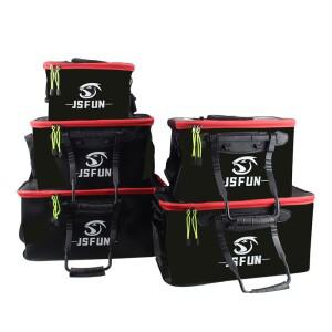 낚시 양동이 접이식 두꺼운 산소 펌프가없는 살아있는 물고기 휴대용 EVA 물 탱크 야외 라이브 상자