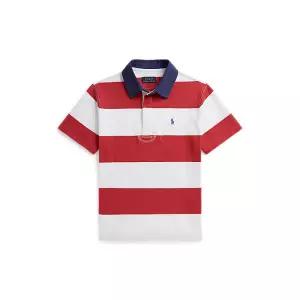 폴로 키즈 남아 8-18세 스트라이프 코튼 숏 슬리브 럭비 셔츠 AS862396
