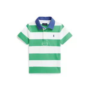 폴로 키즈 남아 2-7세 스트라이프 코튼 숏 슬리브 럭비 셔츠 AS862263