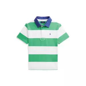폴로 키즈 남아 8-18세 스트라이프 코튼 숏 슬리브 럭비 셔츠 AS862026