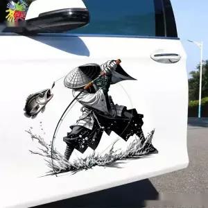 자동차 범퍼 부착용 재미있는 낚시스티커 방수 데칼