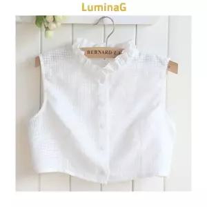 프릴 차이나 페이크 카라 레이어드 넥케이프 이너셔츠 목만있는