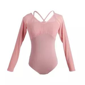 퍼프 레오타드 레이어드 로즈핑크 긴팔 M