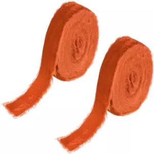 파티킬 1인치 벨벳 리본 2롤 총 6야드 페이딩 프린지 선물 포장 꽃다발 결혼식 초대장 오렌지
