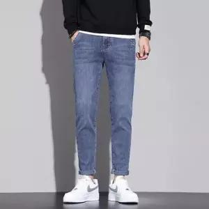 바지 남성용 데님 청 그레이 스키니진 배기핏 춘추 스판 CH3