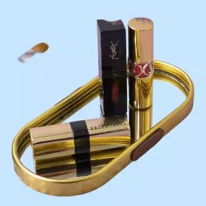 골드 미러 트레이 S 소형 화장품 정리대 메이크업 거울 수납 타원형 화장대 액세