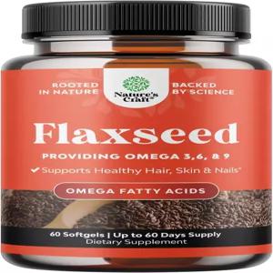 아마씨 오일 소프트젤 1회 제공량 1000mg - 한 심장 을 위한 소화 및 뇌 지원 냉간 압착 제공 식물성