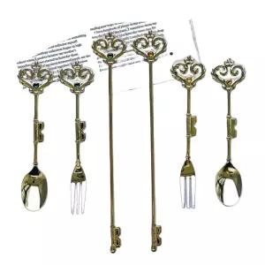 티포크 식기 스테인리스 커트러리 카페 빈티지 디저트 과일 나이프 케이크