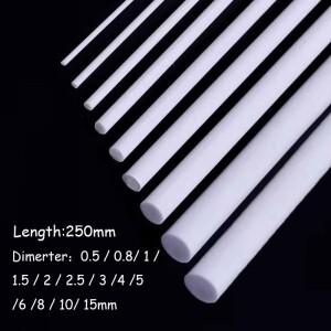 호환 1-50Pcs ABS 원형 막대 0.5-15mm 직경 x 250mm 정밀 프로토타이핑모델 제작플라스틱