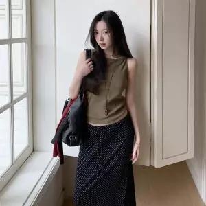 [하프클럽/]여자 신축성 좋은 보트넥 골지 슬림핏 폴리 레이온 스판 나시