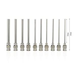 호환 12 개/상자 12pk 1.5 인치 8g  30g 스테인레스 주사기 디스펜서 접착제 바늘 무딘 금속 플랫 입