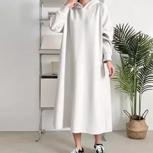 [신세계라이브쇼핑][옷자락] 여자 휘뚜루 등원룩 나그랑 빅사이즈 후드 롱원피스