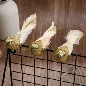 수제 은새 크리스마스 장식품  새 걸이형 데스크탑 트리 선물 상자 홈 축제