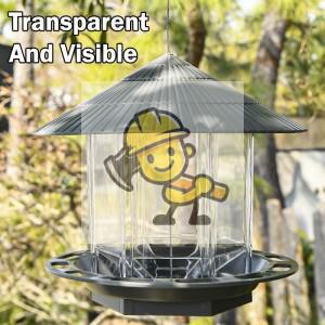 방수 정원 가제보 걸이식 야외조류 급식기 야외용 용기 (걸이 로프 포함) 애완조류 하우스형 새 모이통
