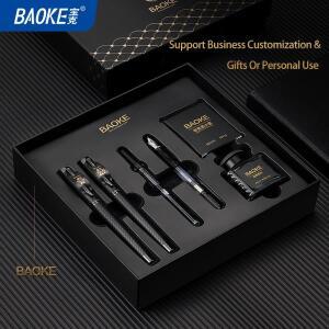 부품 가공용 줄 세트BAOKE T18/T19/T20 블랙 그레이 만년필 선물 세트, 잉크 절묘한 부드러운 쓰기 펜 포함