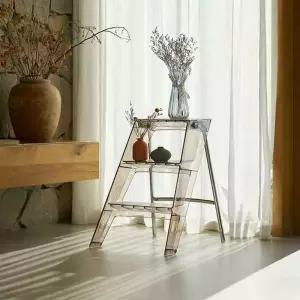 아크릴 투명 사다리 인테리어 튼튼한 미니의자 다기능 벽 장식 캡슐 표지판 걸이식 칸막이