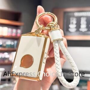 볼보 호환 XC40 S90 V90 T5 T6 T8 키 리모컨 보호 케이스용 소프트 TPU 자동차 커버 키체인