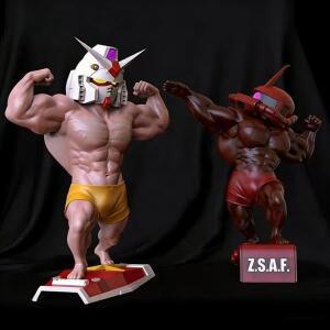 건프라용 마감 스프레이18cm 대형 근육질 불리 건프라 위안즈 자쿠 누 피규어 바디빌딩 스태츄 장식품 소년