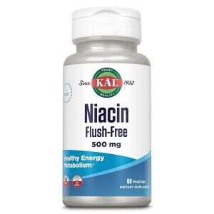 KAL Niacin 500mg 플러시 프리 - 비타민 B3 보충제 신진 대사 및 에너지 지원 피부, 신경, 소화 순환 비타민, 60일 , 60회 분량, 식물성 캡슐 60정