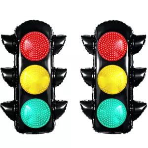 2Pc 신호등 풍선 31인치/뉴욕 파티 장식/탈라드*에가 나이트 파티/레이스카 생일 장식/등불 학교로