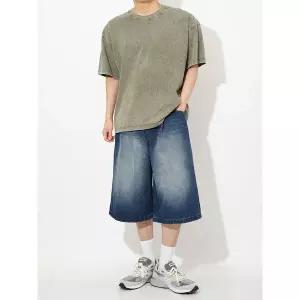 [하프클럽/해리슨]앞 핀턱 롱 버뮤다 데님 반바지 511 LJEC1174