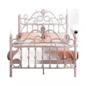 철제 공주침대 북유럽 침대 핑크 공주풍 하이 타입 프레임