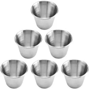 홀리디요요 6팩 디핑 소스 볼 뚜껑 스테인리스강 조미료 보관 컵 케첩용 누수 방지 허니 머스타드 설탕