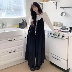 [하프클럽/]여자 내추럴핏 레이어드 롱 뷔스티에 원피스